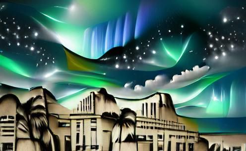 Art Deco Aurora Borealis Digital Illustration