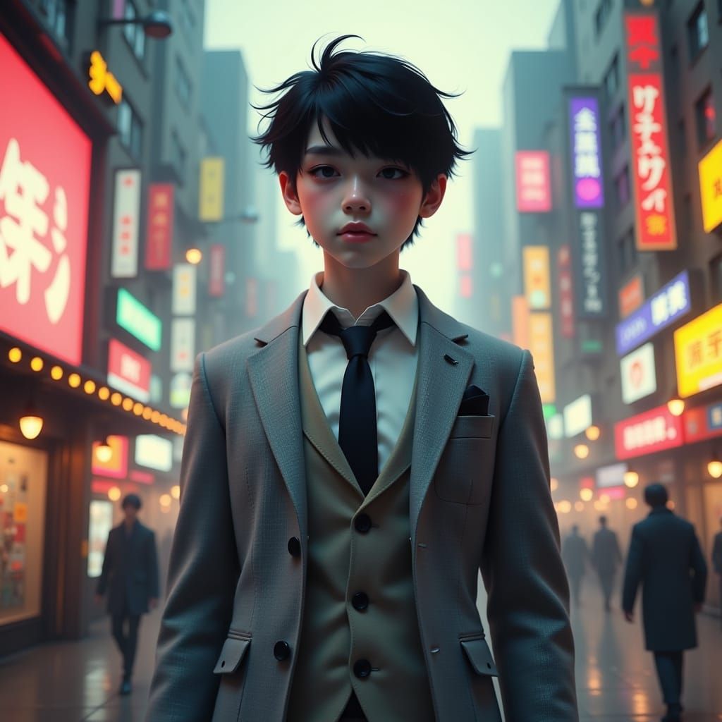 Electric Youth in Neon Urban Landscape