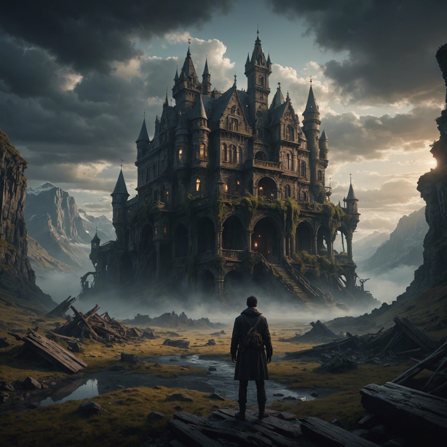 Evocative Digital Painting of Fear and Isolation