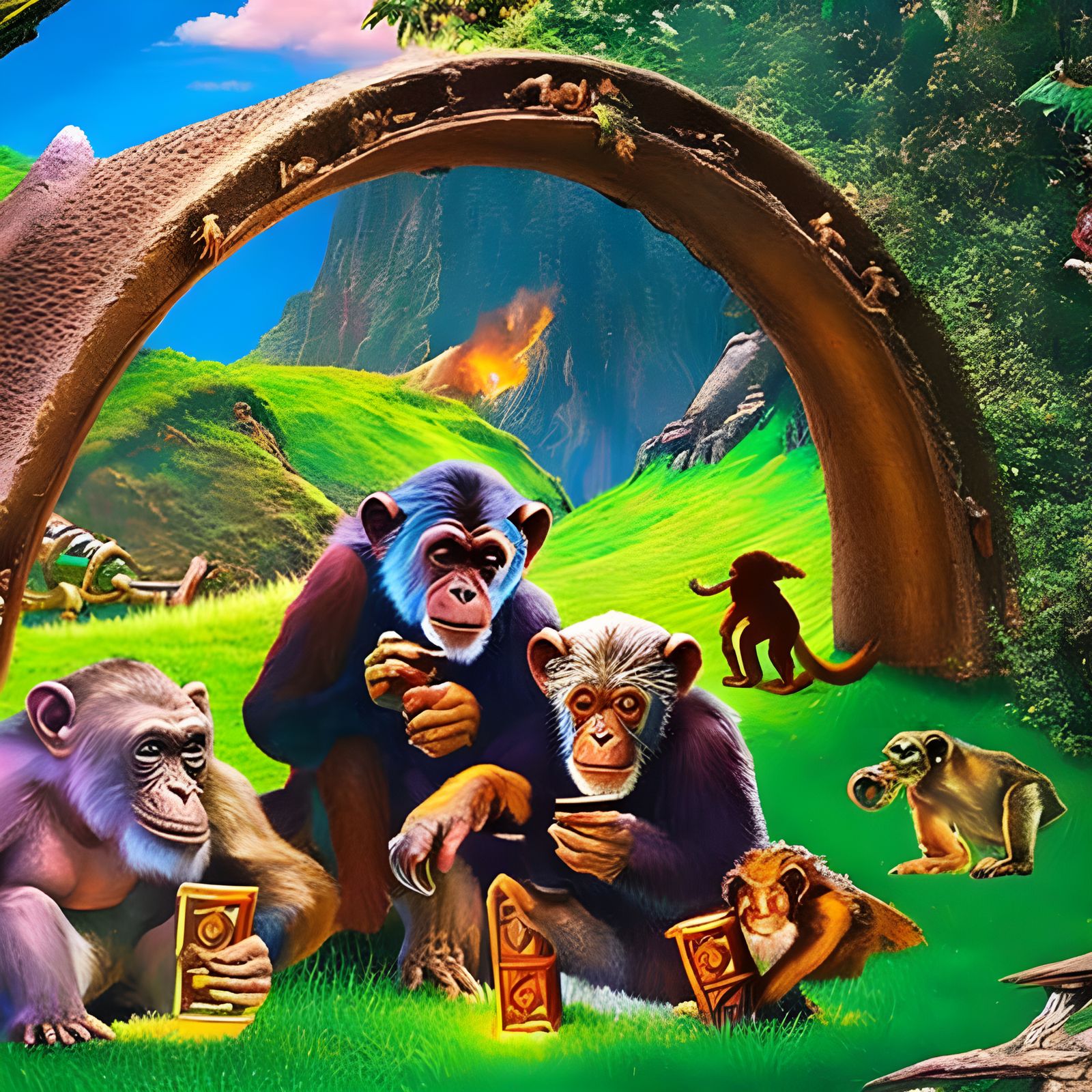 Chimpanzee Hobbit and Wizard in Wonderland