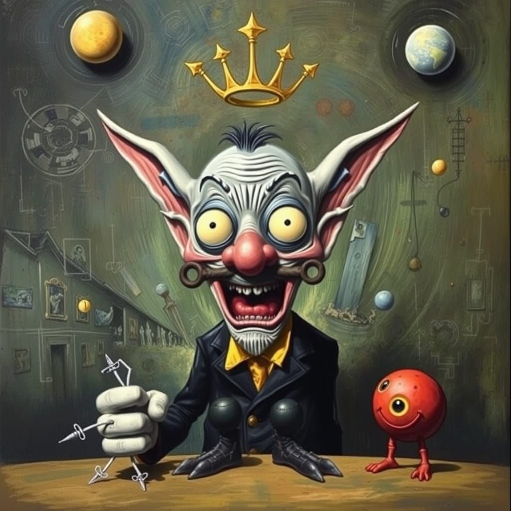 Surrealist Art Mashup in Abstract Cubist Style