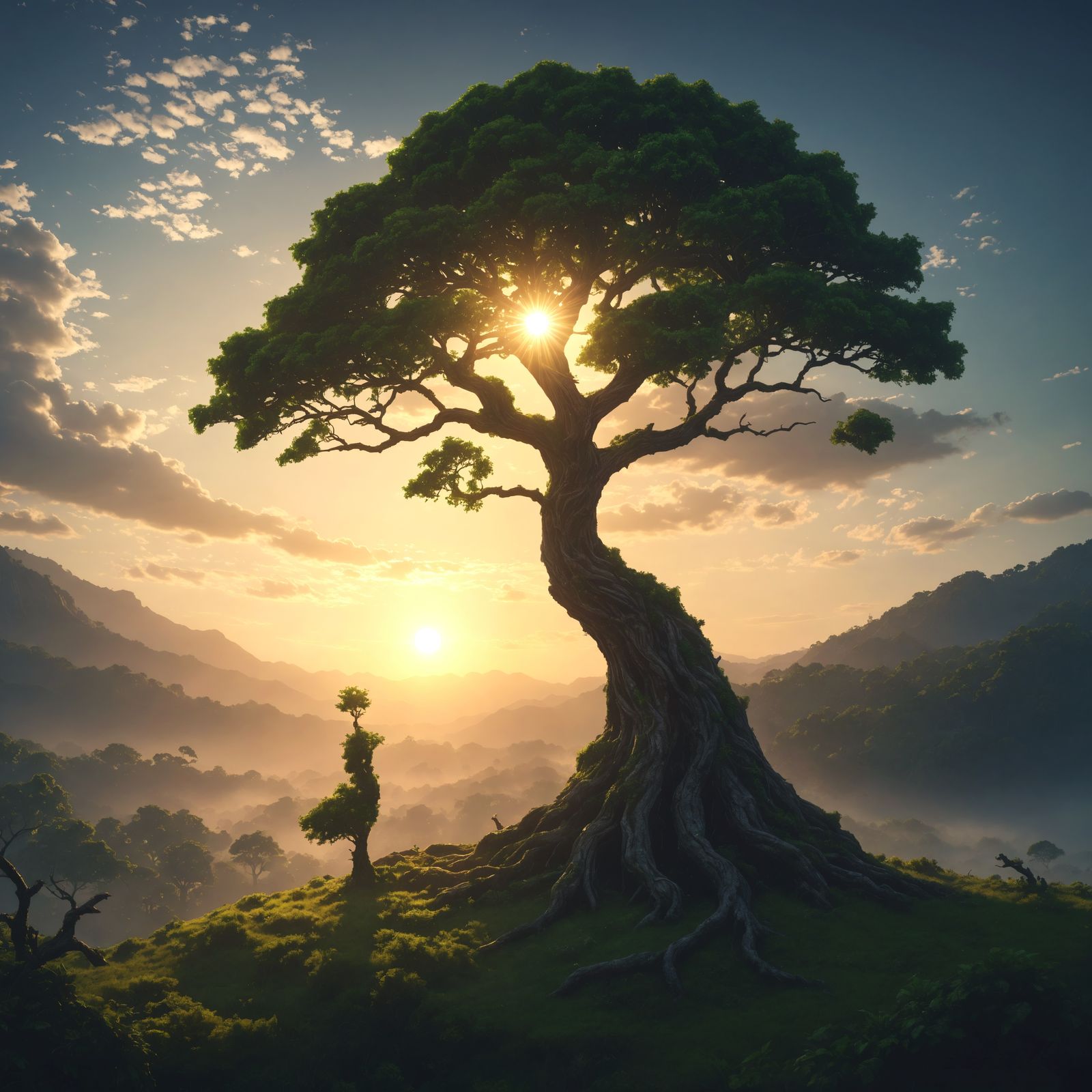 Tree Sprite Creates New Tree at Sunrise