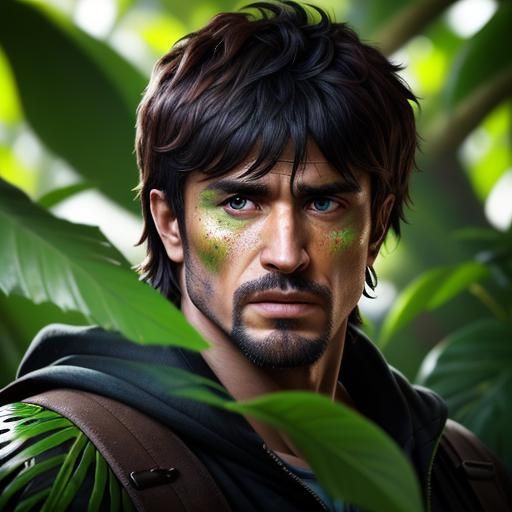 Rambo in Vibrant Digital Art with Tropical Fruit