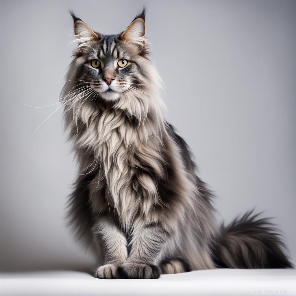 Blue tabby MaineC cat