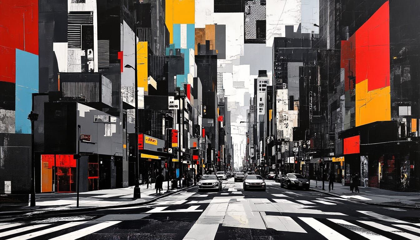 Surreal Urban Collage of Street Corners