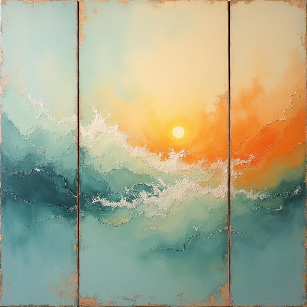Abstract Coastal Sunset Panel as Film Still