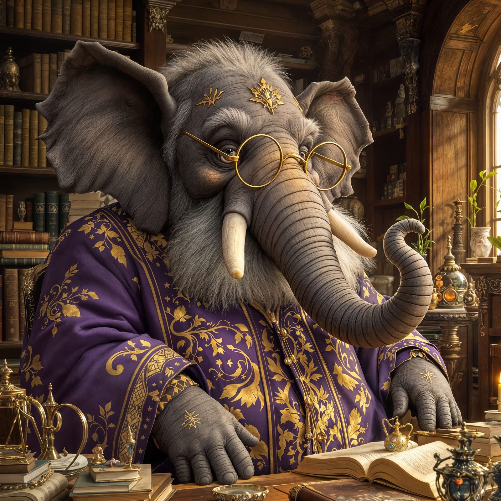 Albus Dumbledore in Whimsical Wizardly Attire