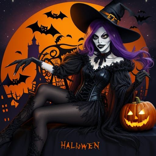 Midnight Gathering of Halloween Monsters