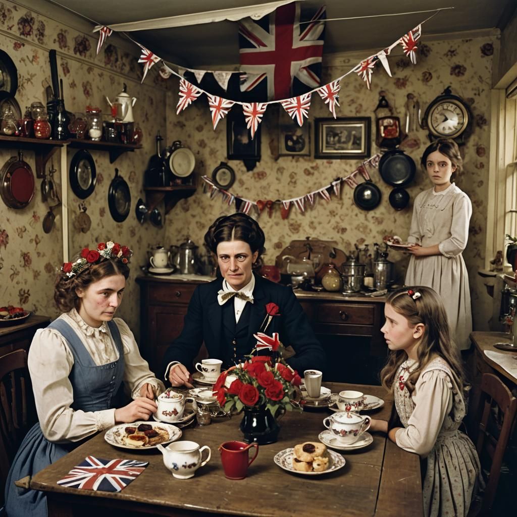 Spooky Victorian Tea Party with Union Jack Bunting