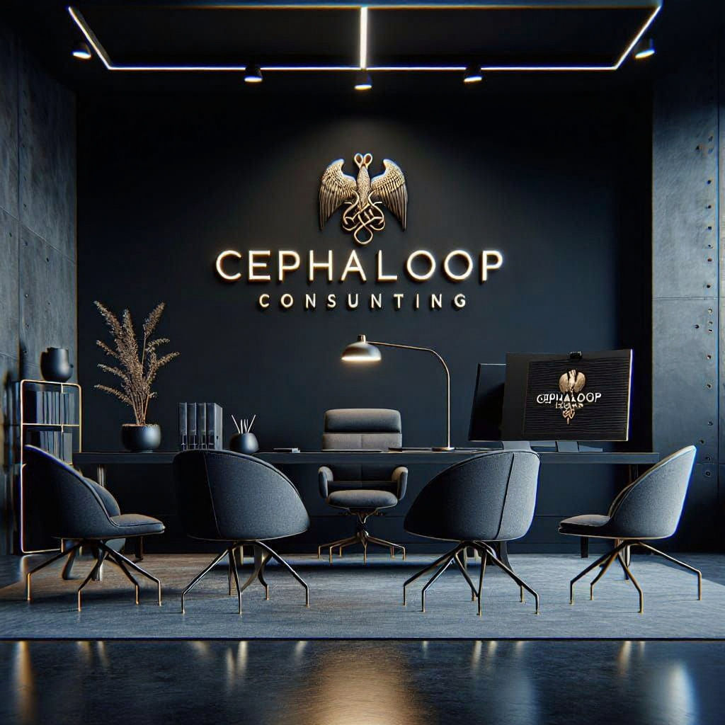 Modern Consulting Office with Gold Lettering in Fantasy Art