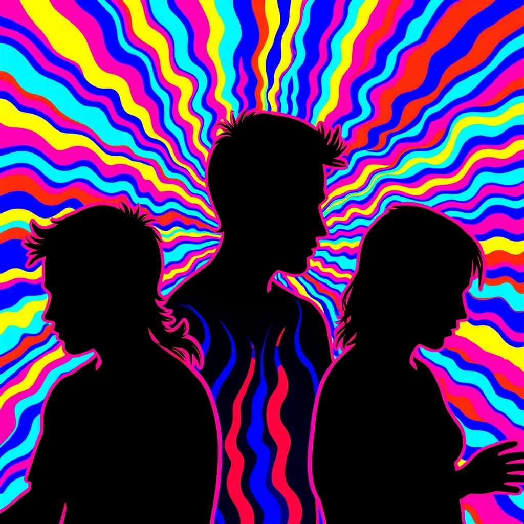 Abstract Psychedelic Shadows and Silhouettes