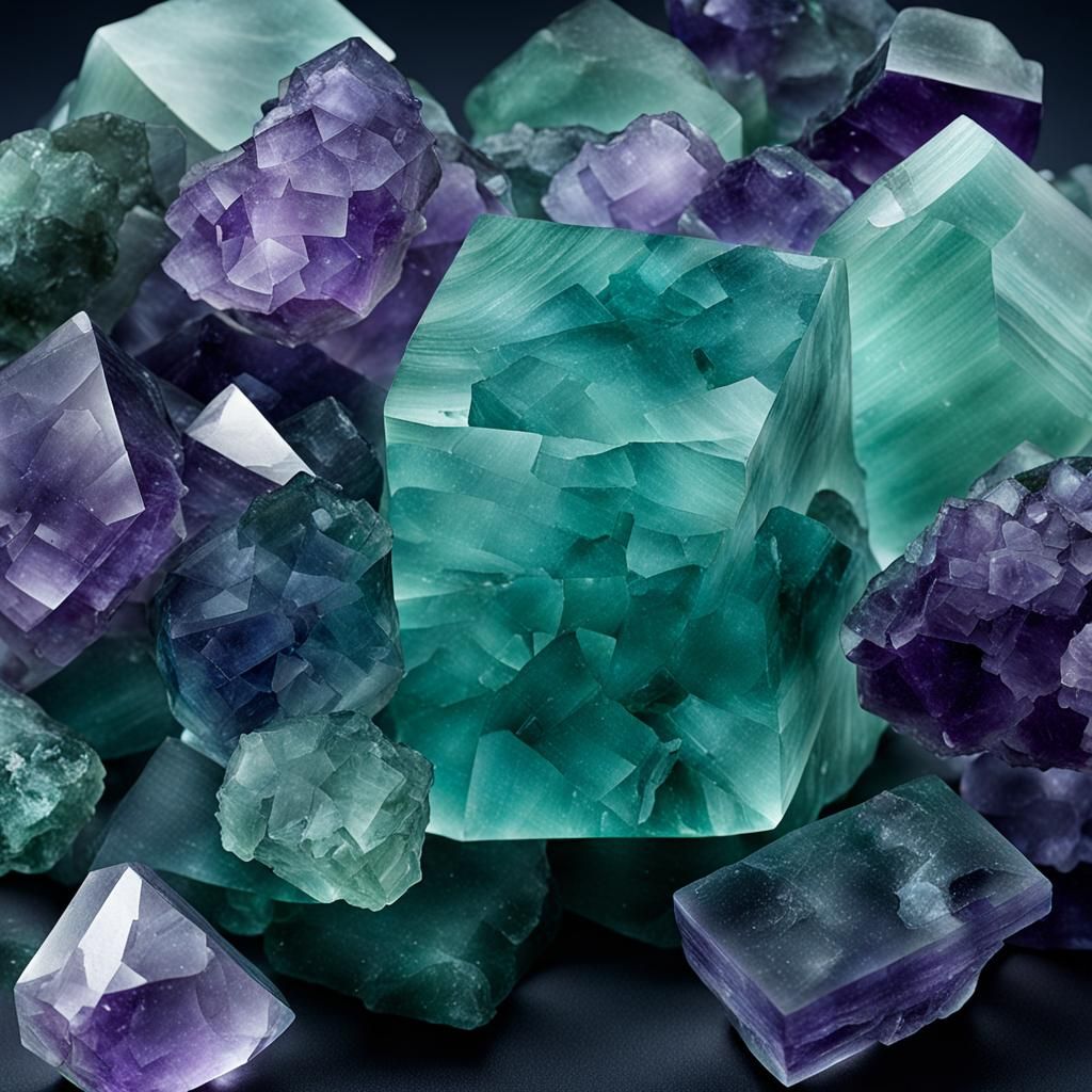 Colorful Fluorite Mineral Specimen Close-Up