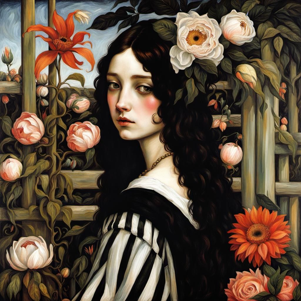 Emo Scene Girl Inspired by Klimt and Renoir