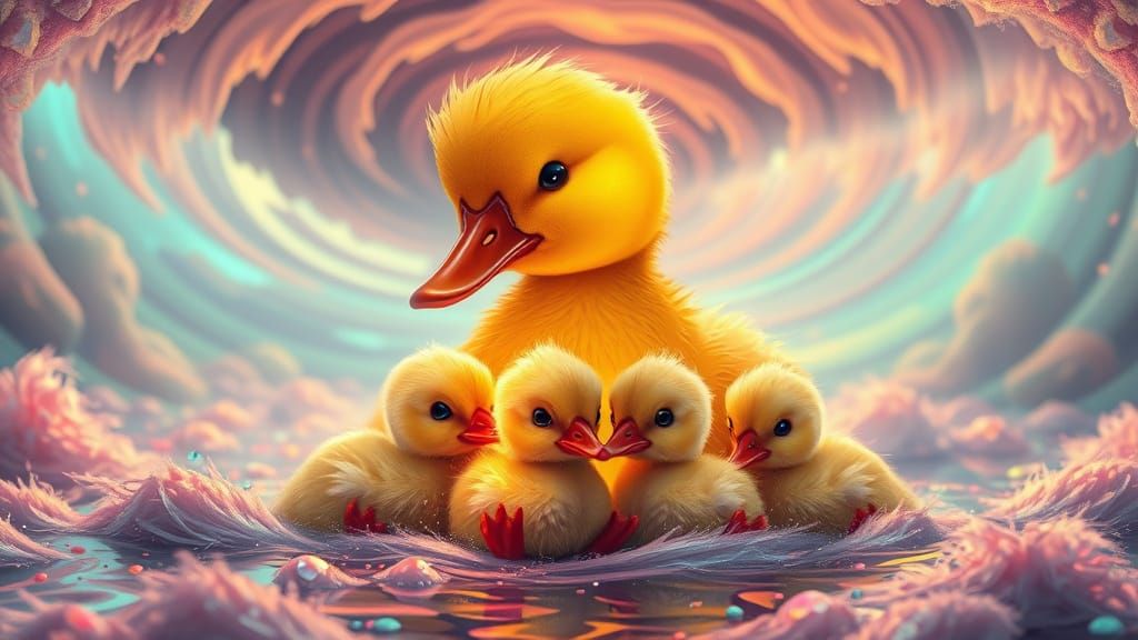 Surreal Ducklings in Fibonacci Tornado Storm