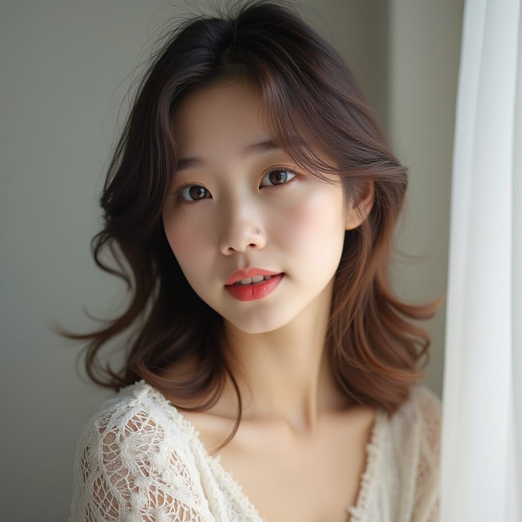 A Young Korean Woman with a Sweet Smile