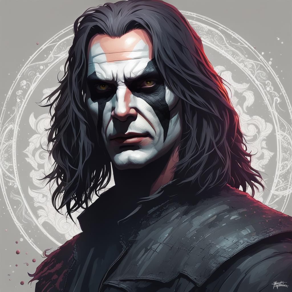 Eric Draven Portrait in Art Nouveau Style