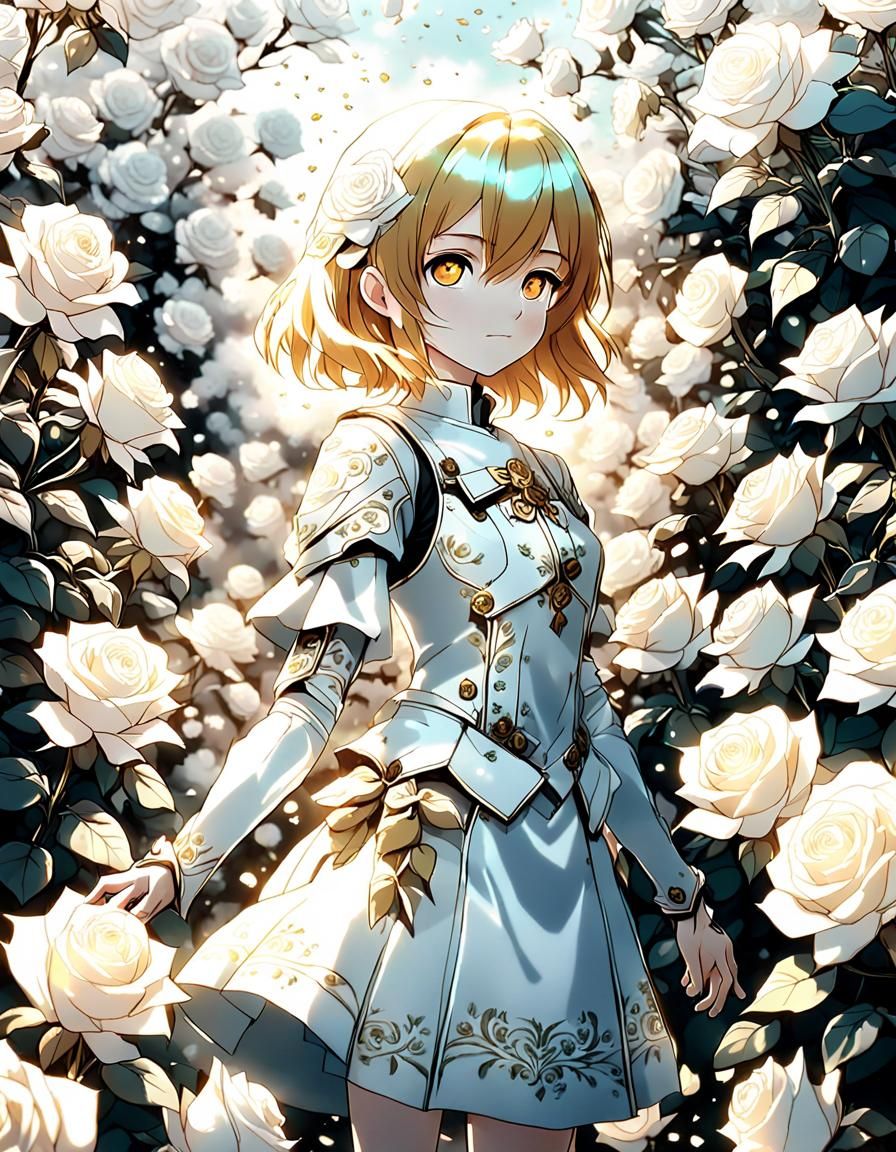 Elesh Norn in Metallic Rose Garden, Anime Style