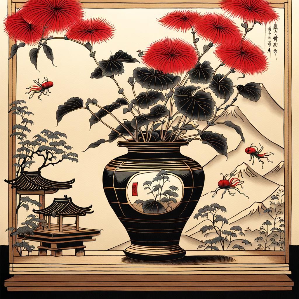 Japanese ink drawing