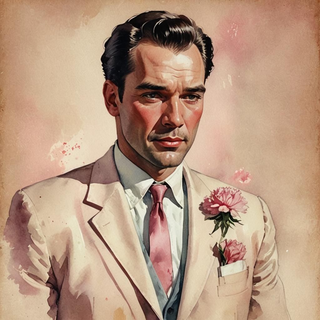 1950s Illustration: Man in White Sport Coat