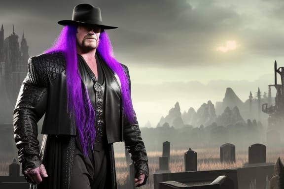 The Undertaker in Graveyard: Detailed Matte Painting