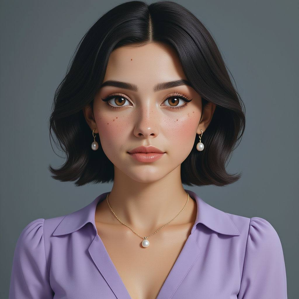 Portrait of a Young Woman with Violet Eyes