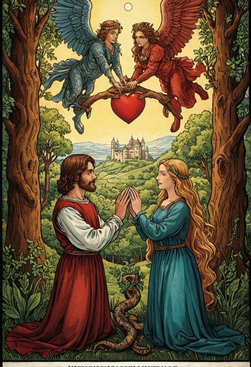 The Lovers Tarot Card Illustration