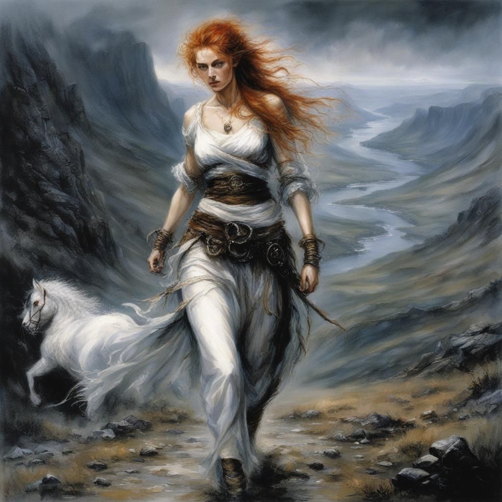 Dramatic Encounter on Beinn Eudainn: Oil Painting