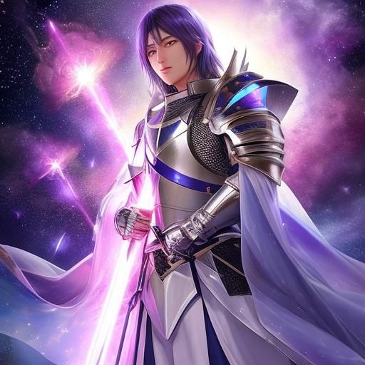 Galaxy Knight: Detailed Anime Matte Painting