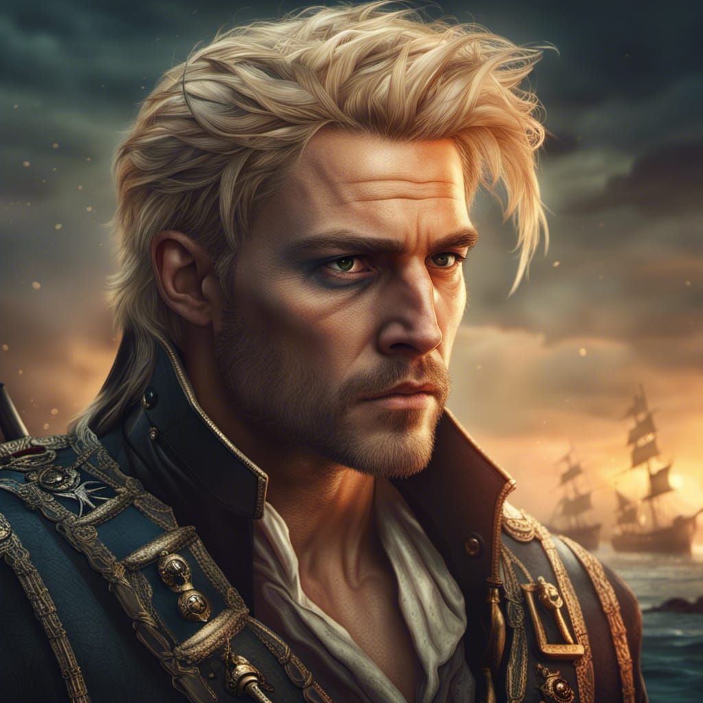 Pirate Captain Portrait: Detailed Matte Painting