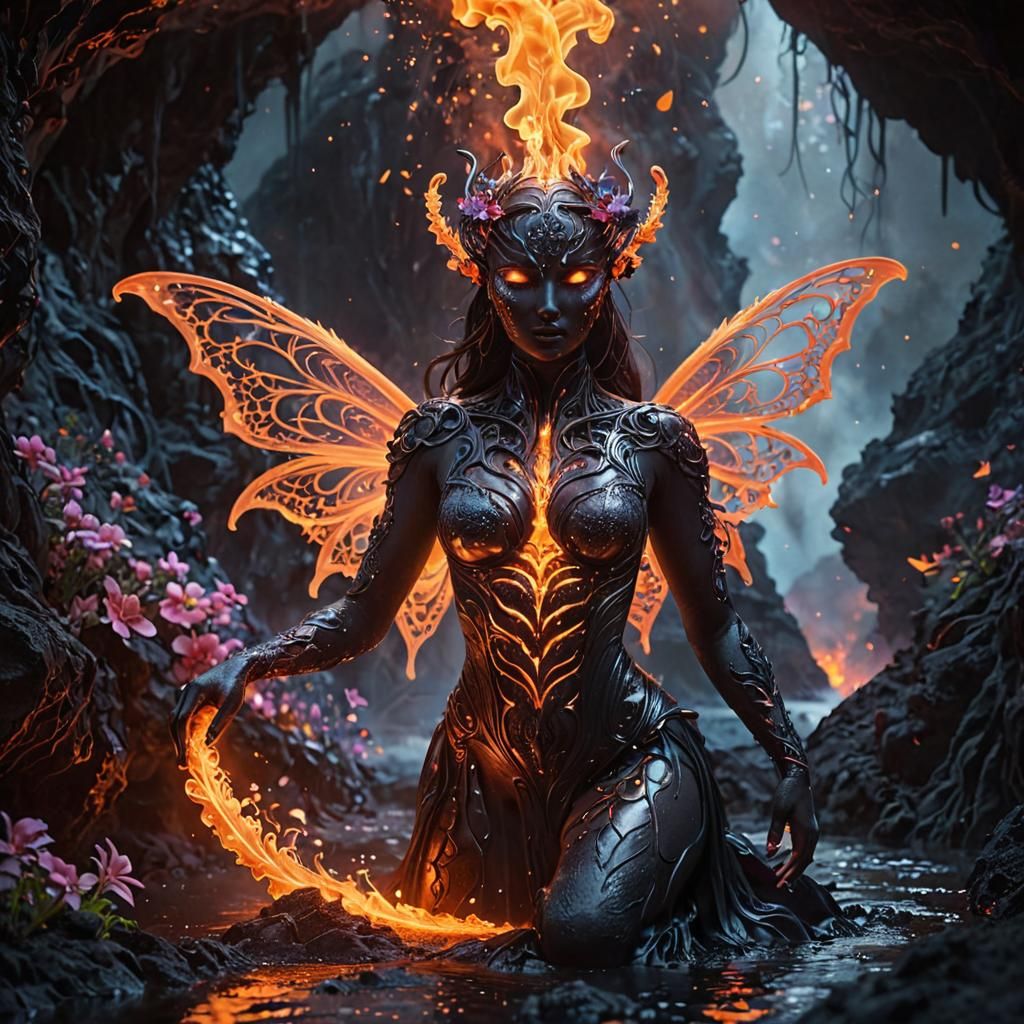 Fire wings and lava splendor: the filigree creature