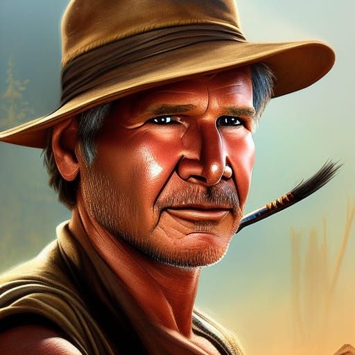 Harrison Ford as Indiana Jones Digital Painting