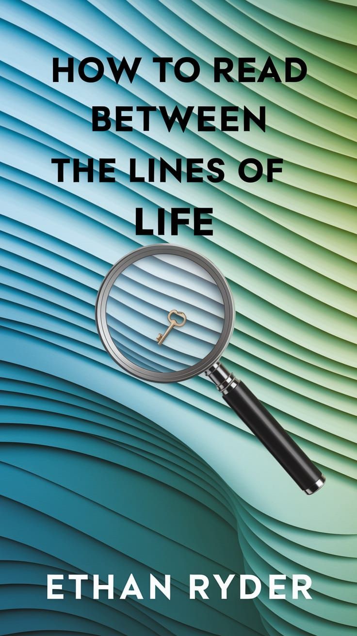 Sleek Book Cover with Magnifying Glass and Layered Patterns ...