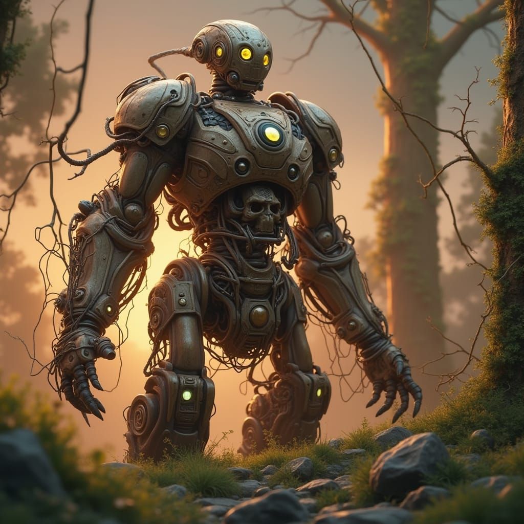 Steampunk Jungle Robot Concept Art