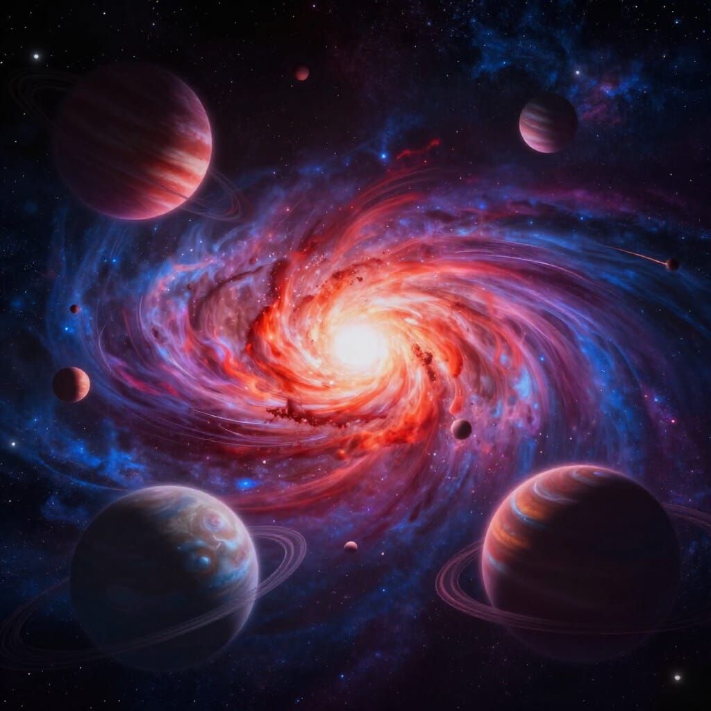 Planets Collide in Cosmic Explosion, Digital Sculpture