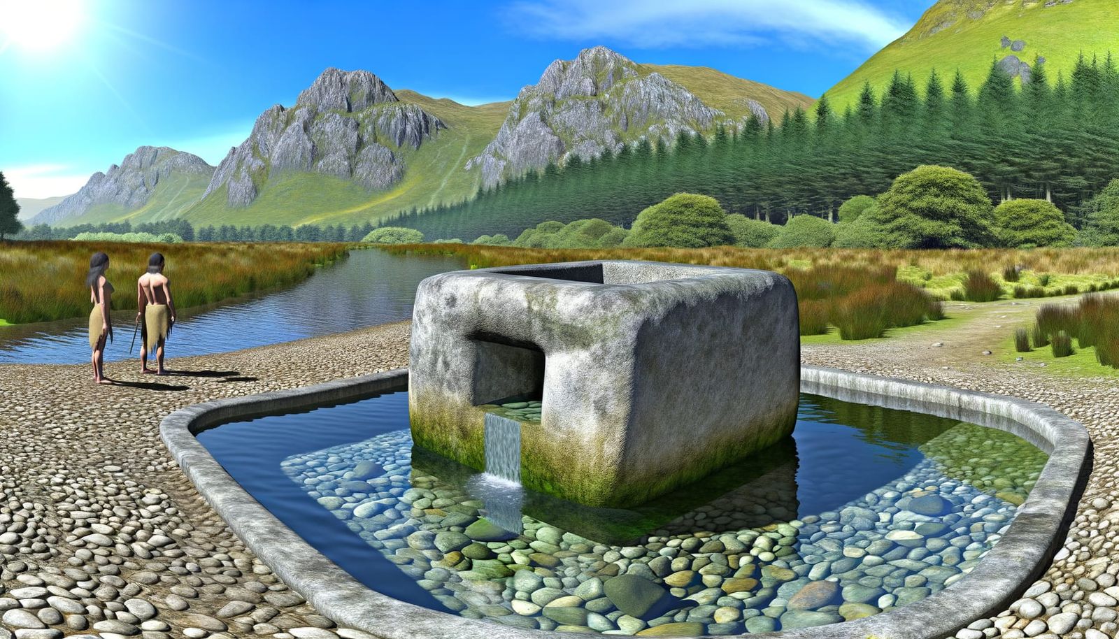 Majestic Stone Cairn in Tranquil Mountain Lake