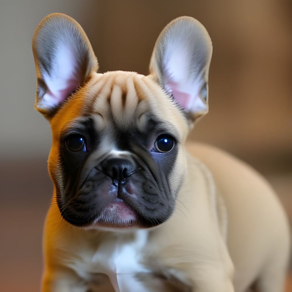 Cute French Bulldog Puppy in Art Nouveau Style