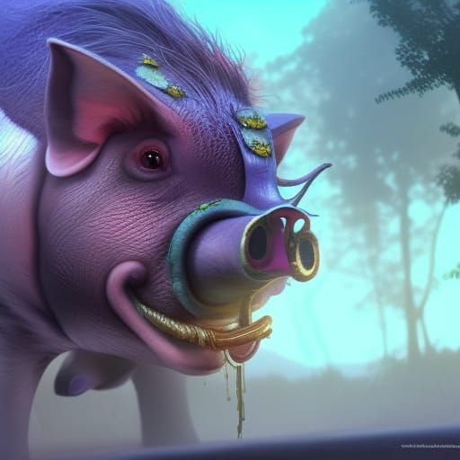 Pig-Faced Butterfly: Detailed Fantasy Art