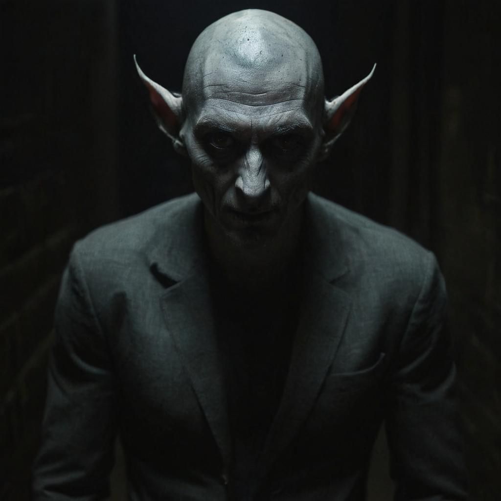 Sinister Man in Dark Alleyway: Film Noir Portrait