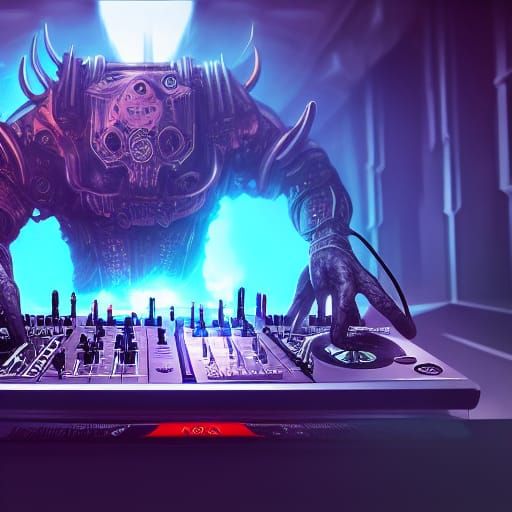 Detailed Techno DJ Fantasy Concept Art