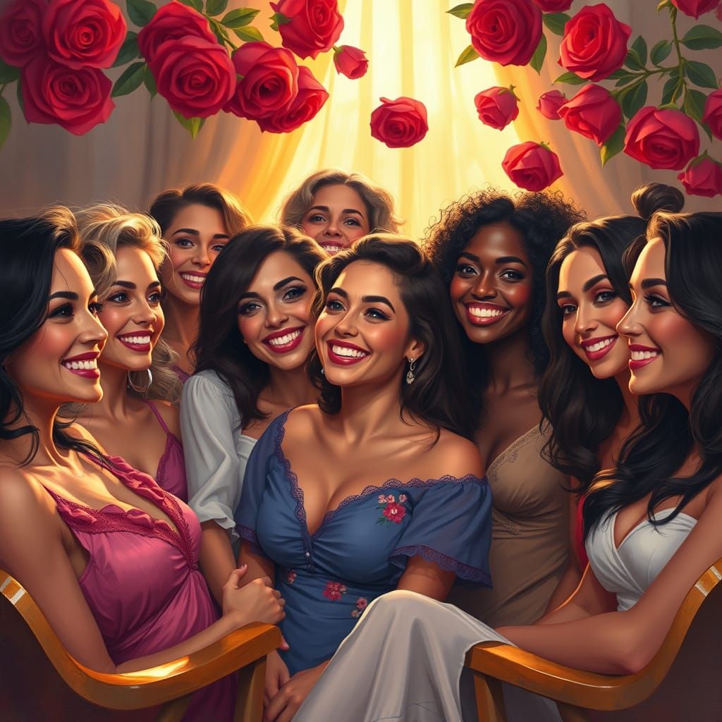 Confident Women Unite in a Vibrant, Romantic Gathering