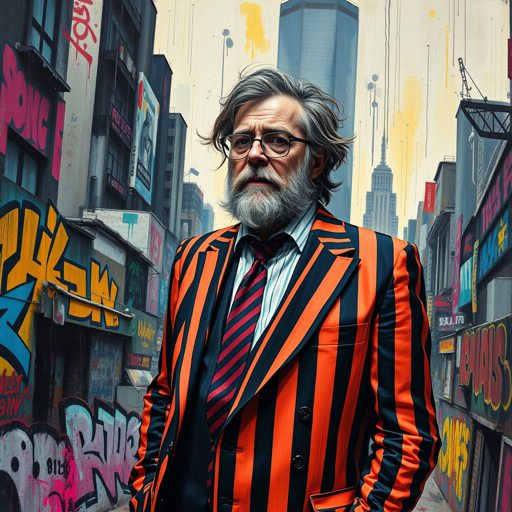 Dystopian Portrait in Dark Synthwave Style