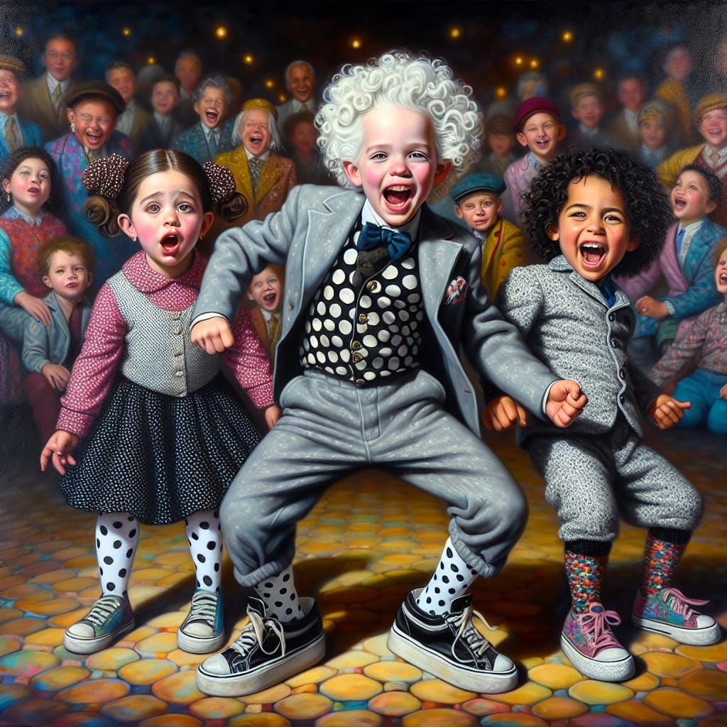 Children's Oil Painting in Tamara de Lempicka Style