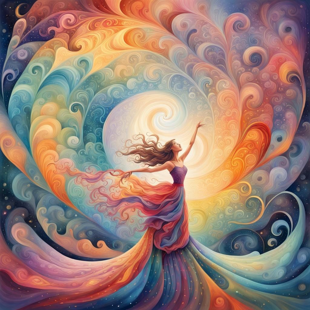 Surreal Watercolor Illustration of Unfurling Imagination