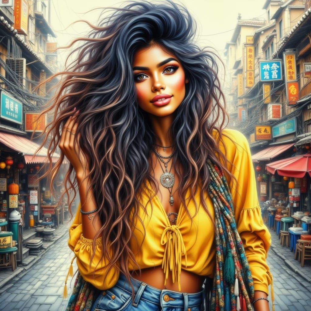 Taiwanese Beauty with Floral Tattoos