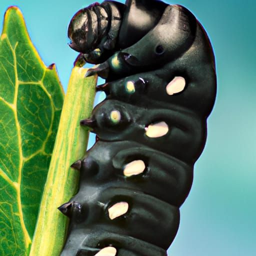 Hyperrealistic Spicebush Swallowtail Caterpillar