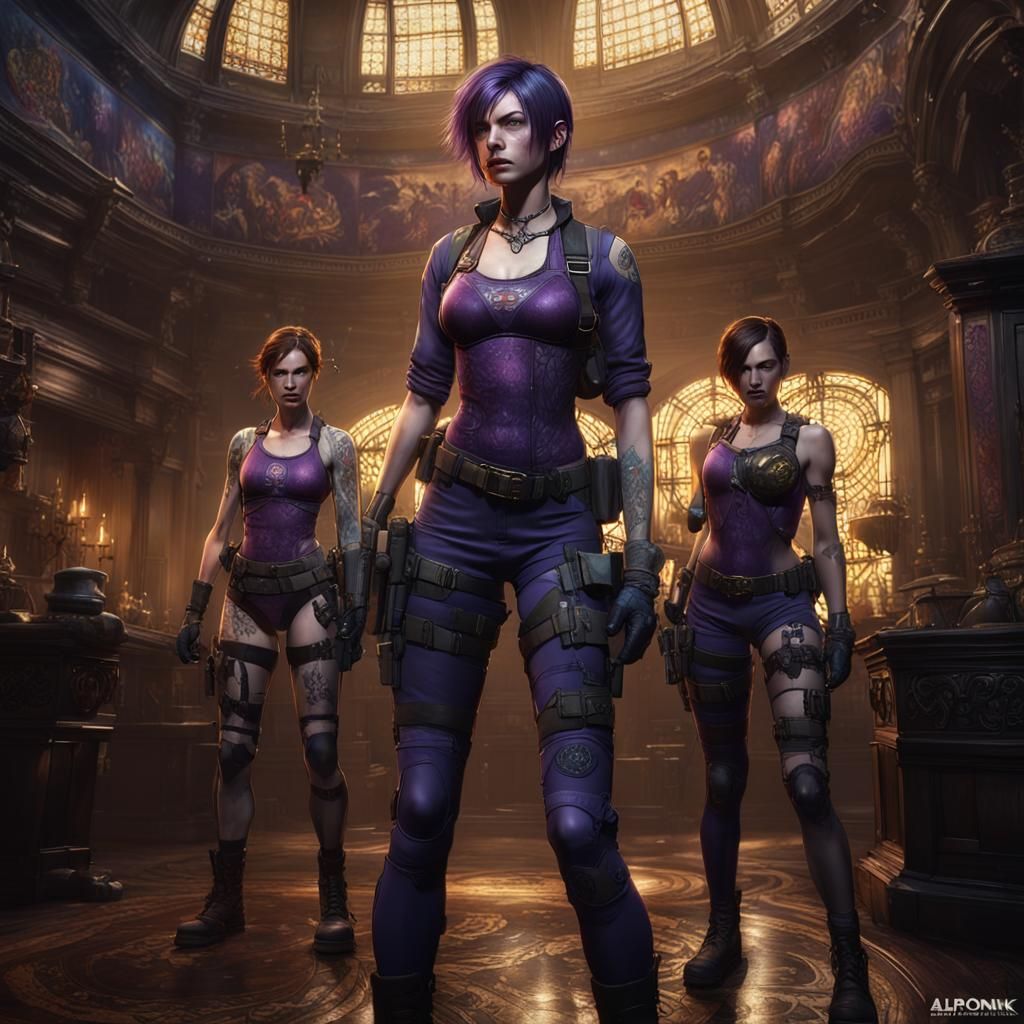 Hyperdetailed Resident Evil Characters in Dark Fantasy Art
