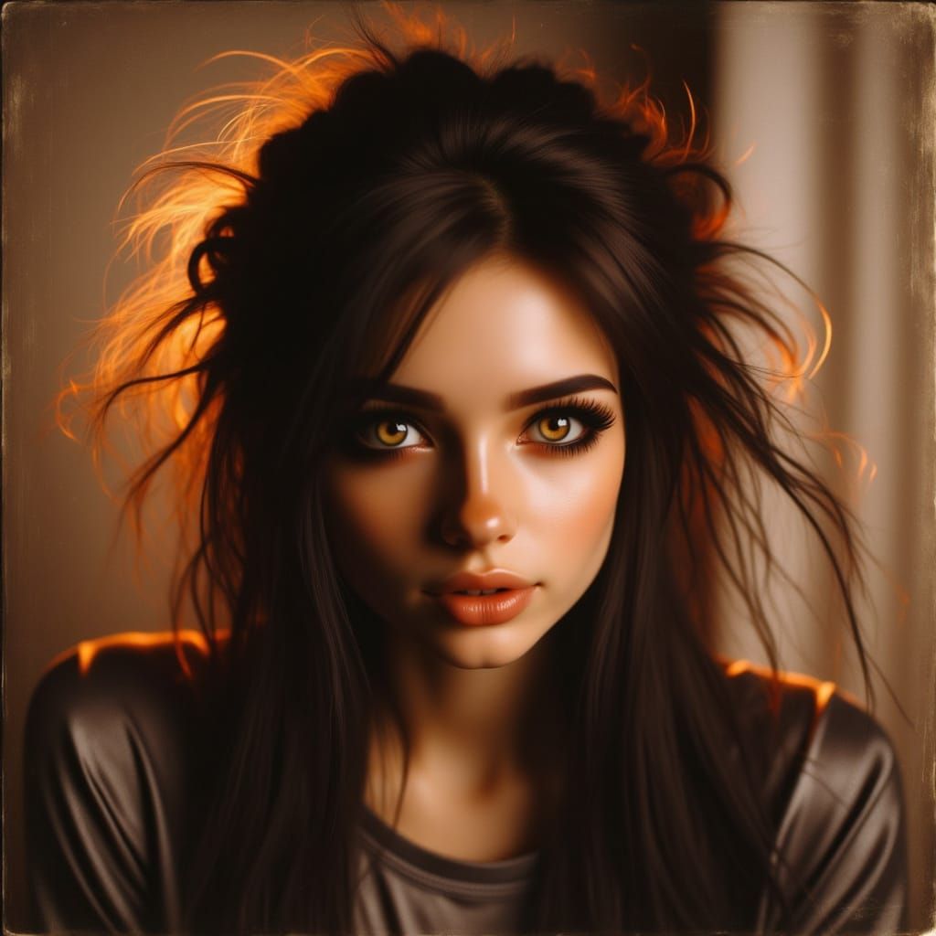 Introspective Portrait of a Woman in Warm Golden Light