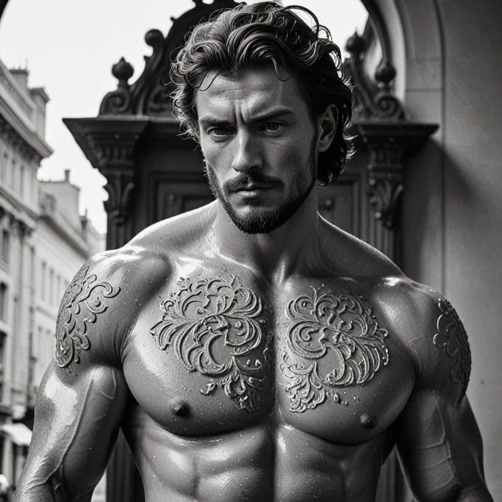 Bearded Alpha Male in Gilded Salon