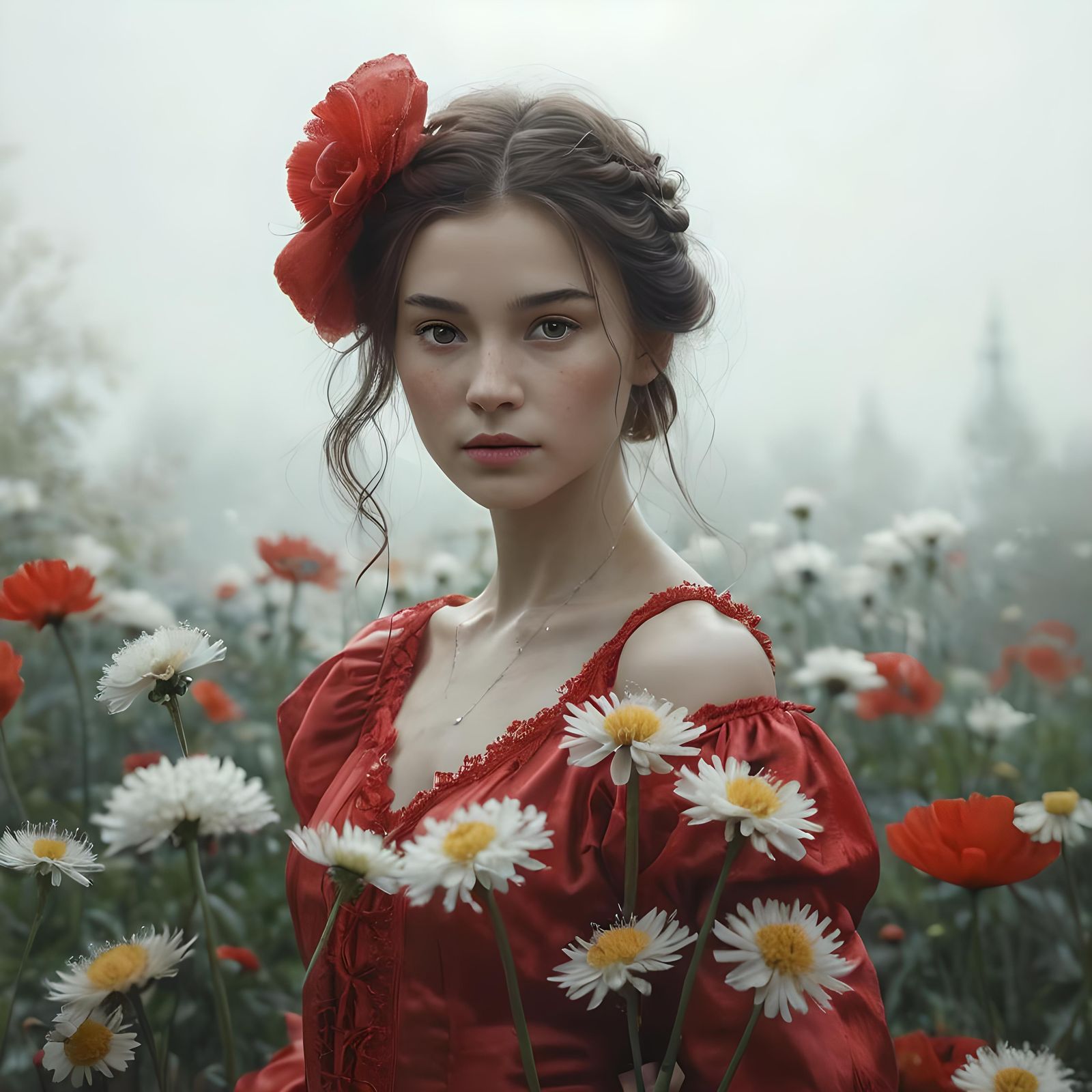 Lady Anastasya in wild garden