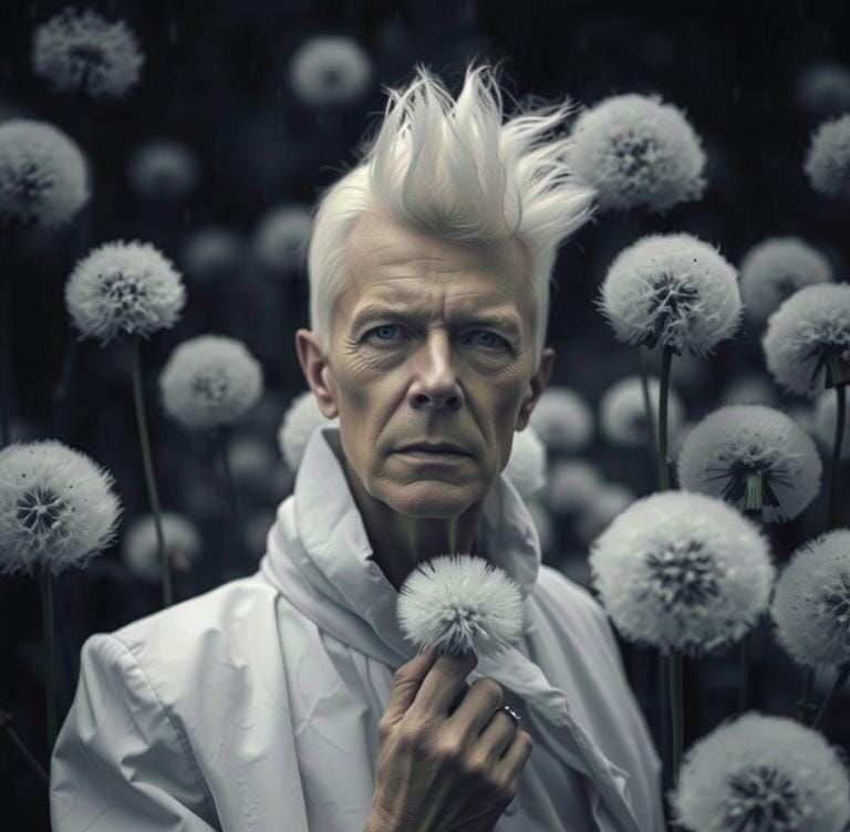 Haunting  infrared photo of a pale white haired fairy David ...